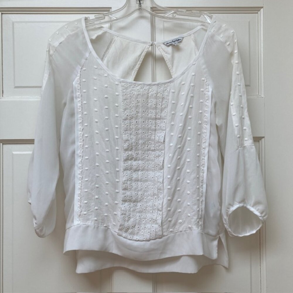 CLEARANCE - AEO Sheer Ivory top size S